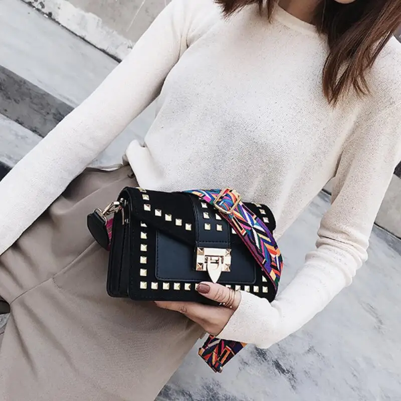 Роскошные сумки женские сумки дизайнерские Sac основной Femme кошелек и сумки известный бренд заклепки сумки через плечо для женщин Bolso Mujer