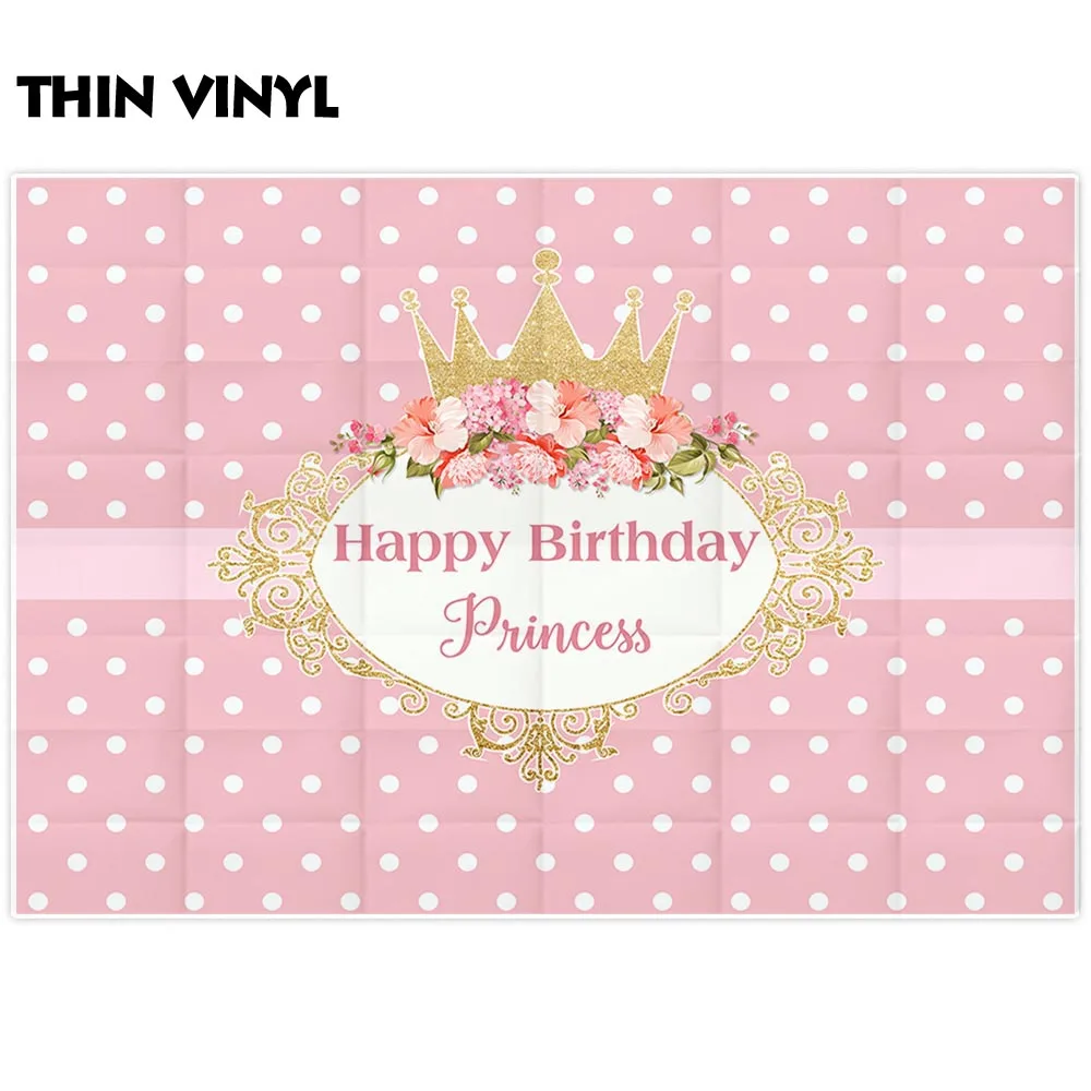 Allenjoy фоны для фотосъемки Корона принцесса розовый день рождения цветочный