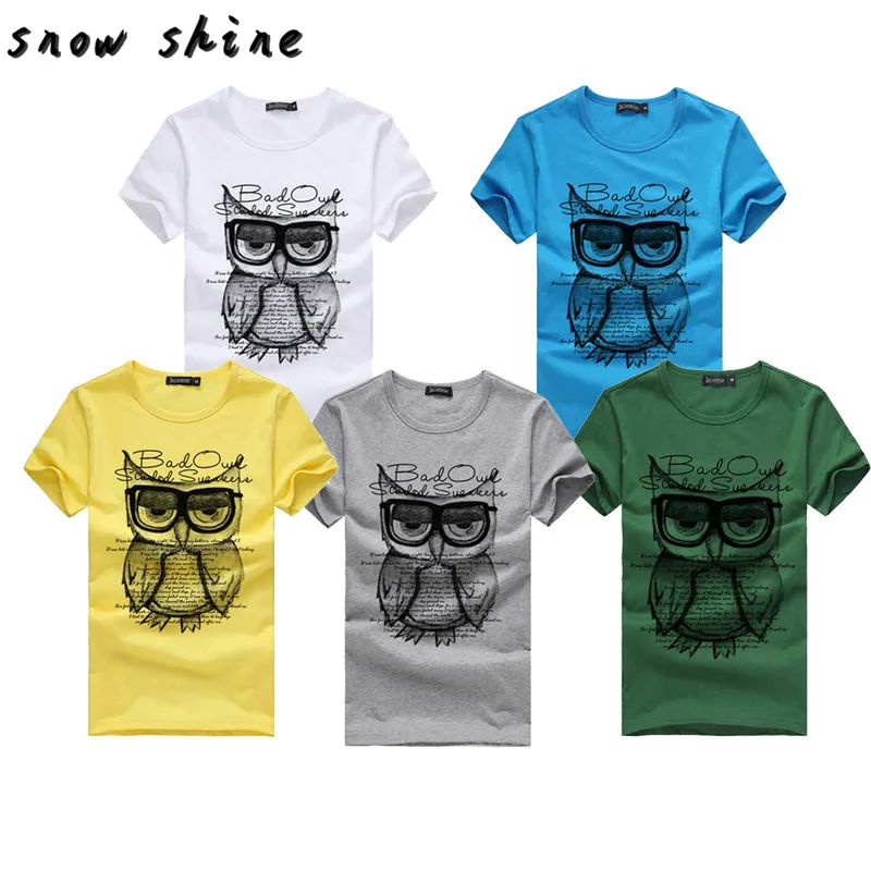 Snowshine YLIWFashion/футболки с принтом совы для мальчиков хлопковая футболка короткими