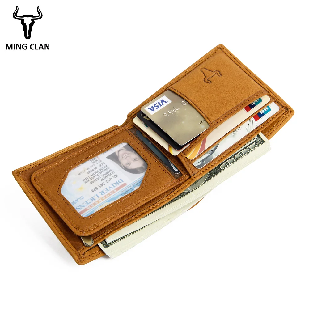 Кошелек Mingclan из натуральной кожи короткие мужские кошельки мужской кошелек на