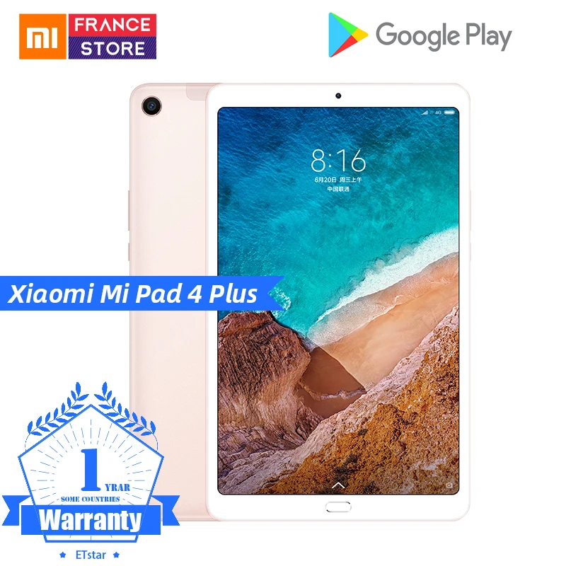 Оригинал Xiaomi mi Pad 4 Plus планшет 10 1 дюймов Snapdragon 660 четыре ядра Face ID 1920x1200 13 0 МП + 5 4G