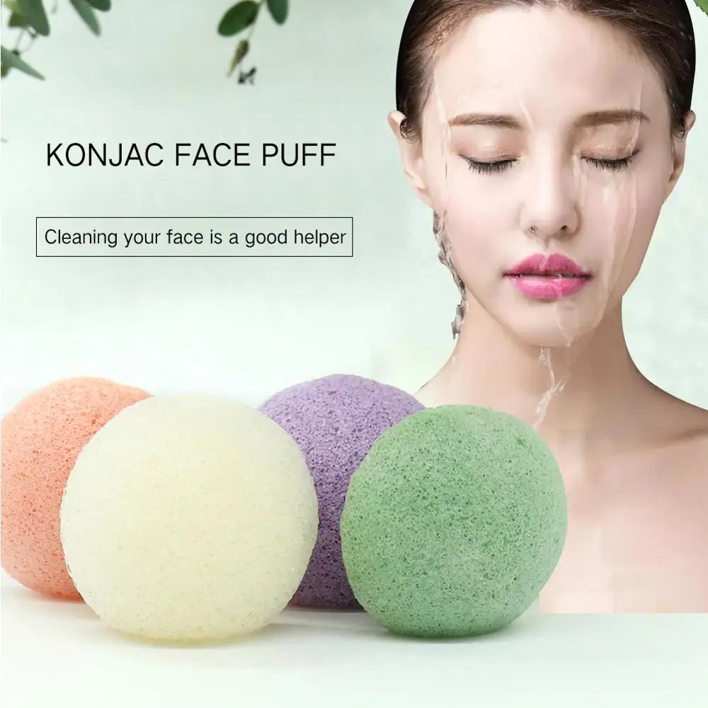 1 шт. удаление макияжа Konjac Губка косметический спонж губка для очистки лица Натуральный аморфофаллюс коньяк приспособление для очистки лица промывочный флутер CW31