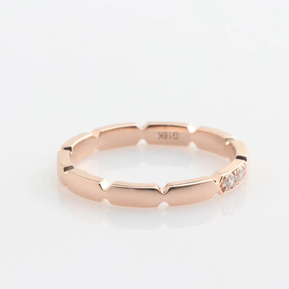 Женское кольцо с натуральным бриллиантом LASAMERO однотонное из розового золота 18 К