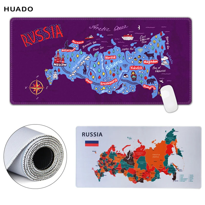 

Russian map Large Mouse pad 90x40cm gaming play mats overlock Natural Rubber Keyboard Mat for notebook PC computer