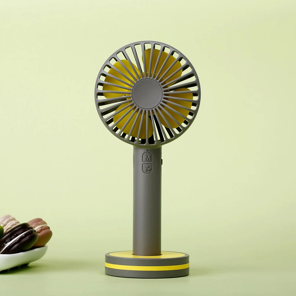 

2000mAh Portable Hand Fan For Travelling Outdoor Office Creative Macaron Powerful Rechargeable Cooling Fan with Cosmetic Mirror