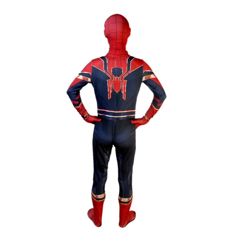 Костюмы Человека паука для взрослых Питера парка Kostuum Spider Rood blauw Zwart Man Pak Volwassenen