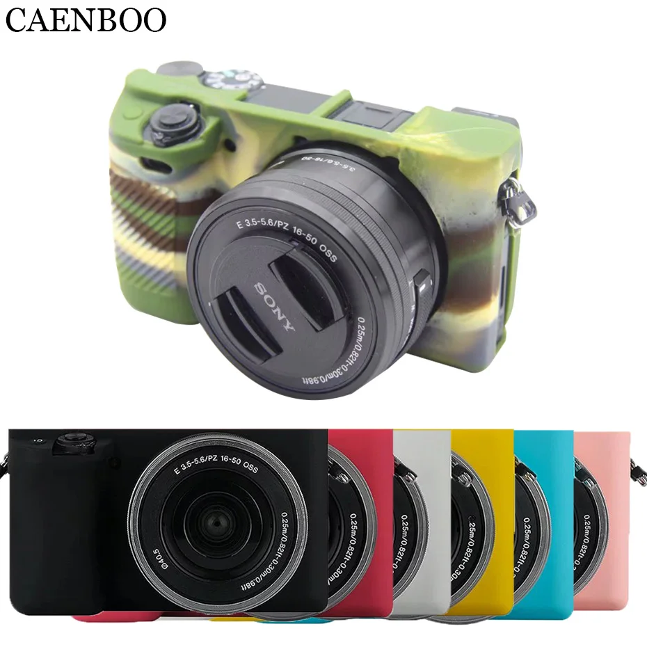 

CAENBOO Camera Bags Cases Soft Flexible Silicone Cover For Sony Alpha A6000 ILCE-6000 Rubber Protective Body Cover Housing 16-50