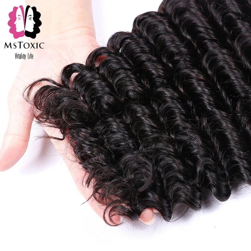 Mstoxic глубокая волна пучки бразильских локонов Weave Связки Natural Цвет человека волос