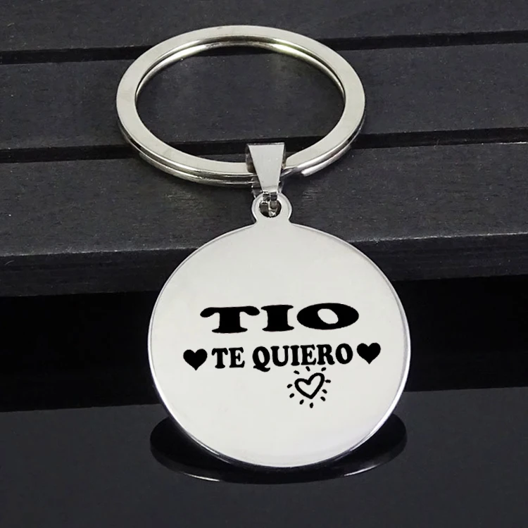 "TIO te quiero" топ продаж письмо кулон в форме диска брелок мужские ювелирные изделия для дяди Прямая YP6979