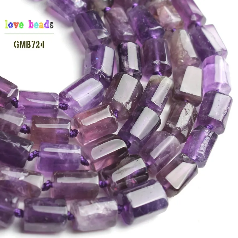7x11 мм граненые фиолетные аметисты каменная колонна бисер для самостоятельного