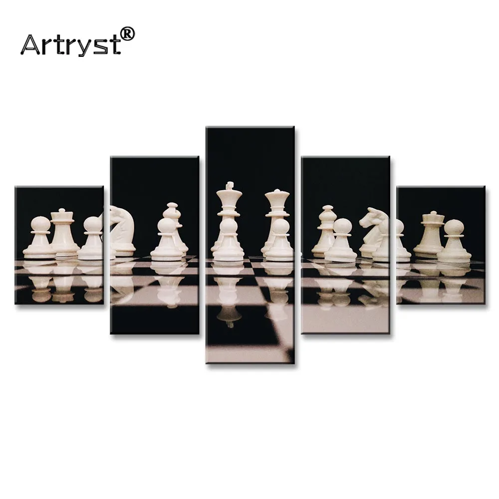 

Artryst Modern 5 Pieces Canvas Art Painting Chess Game 4K Poster HD Print on Canvas Modular Wall Paintings for Living Room Wall