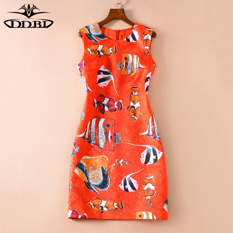 Платье 2018 летнее высококачественное подиумное платье с морским принтом