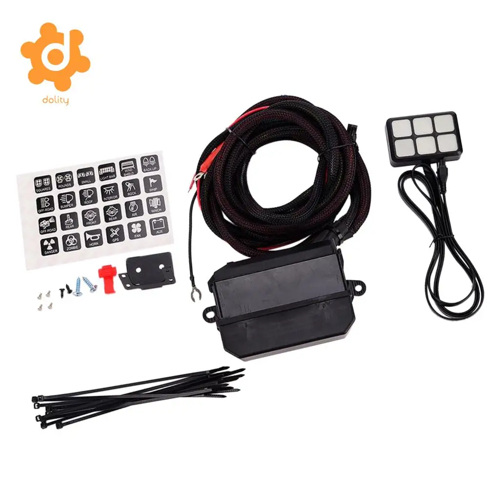 Dolity DC 12 V-24 V 6 бандаж ВКЛ-ВЫКЛ сенсорный выключатель Панель твердотельные реле предохранитель держатель комплект