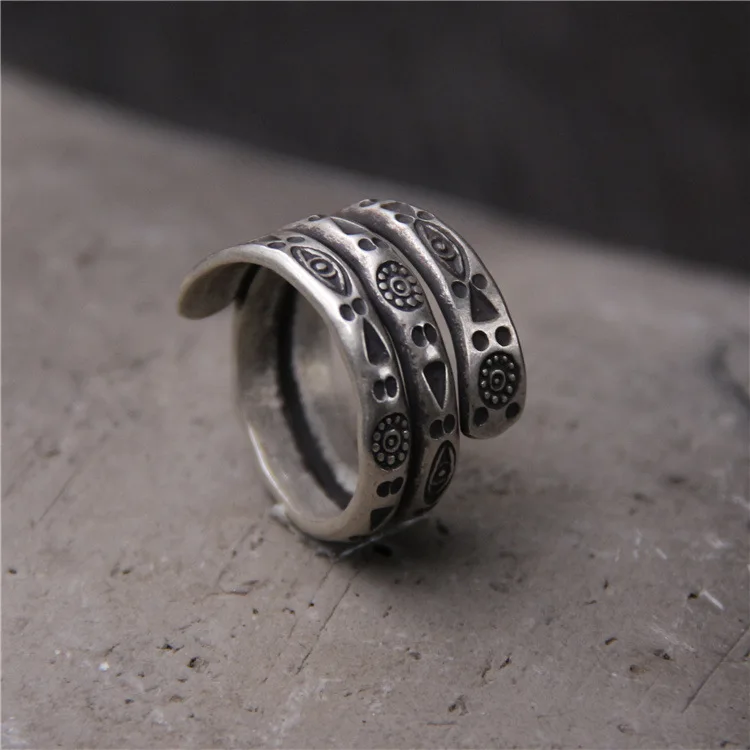 

2018 Direct Selling Time-limited Plant Men Anel Feminino Rings For Lady Chiang Mai, Thailand Handmade 925 Sterling Ring Thai