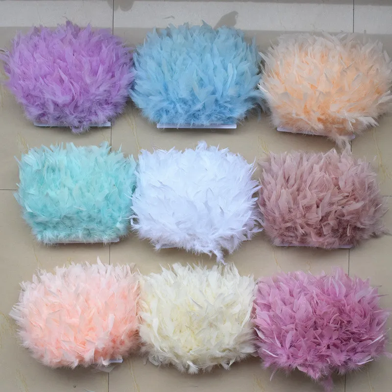 2 м пушистая Красивая лента из перьев индейки кисточка перо s для карнавального