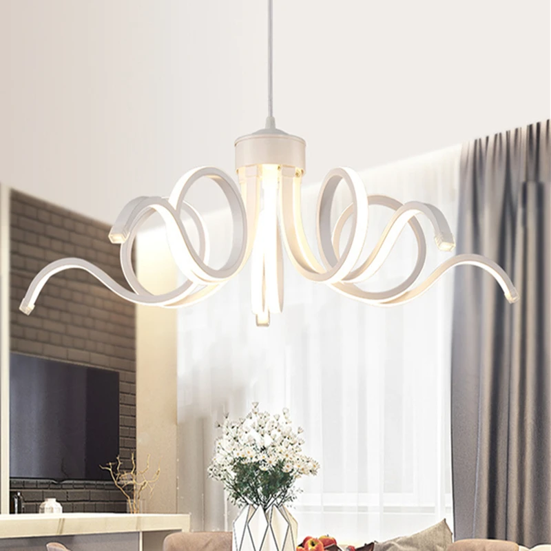 Светодиодная люстра современный светильник с лампочками подвесной янтарного