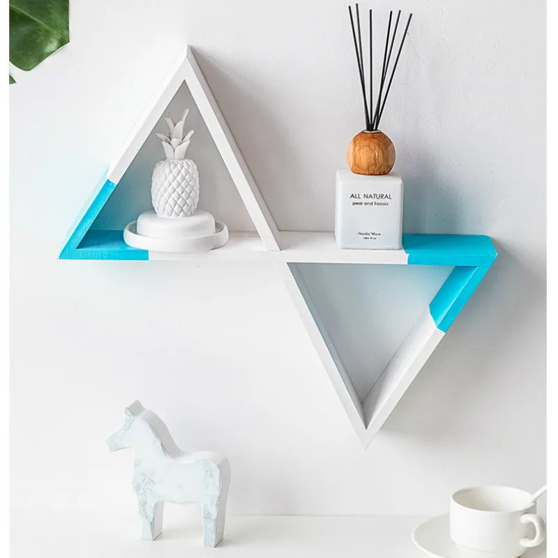 Скандинавская деревянная настенная полка для хранения органайзер ваза цветов