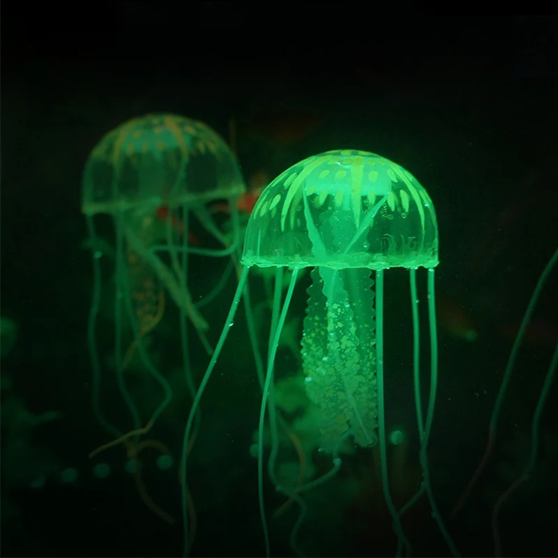 2019 New Popular Jellyfish Mini 1PC Glowing Effect Fish Tank Decoration Aquarium Artificial Silicone Ornament | Дом и сад