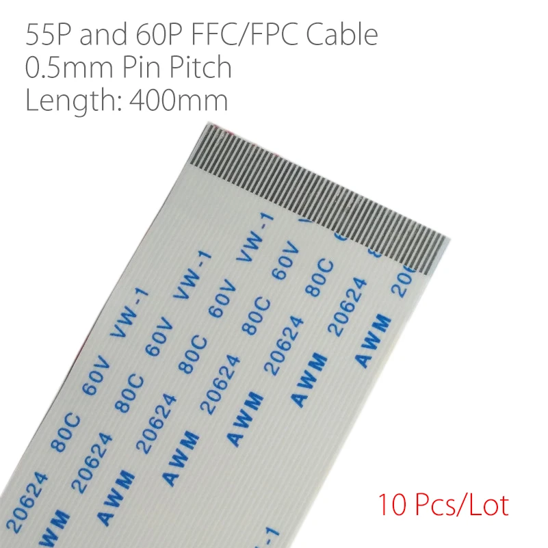 10 шт./лот 0 5 мм штырьковый шаг 55P 60P t con плата соединительный кабель FFC/FPC гибкий