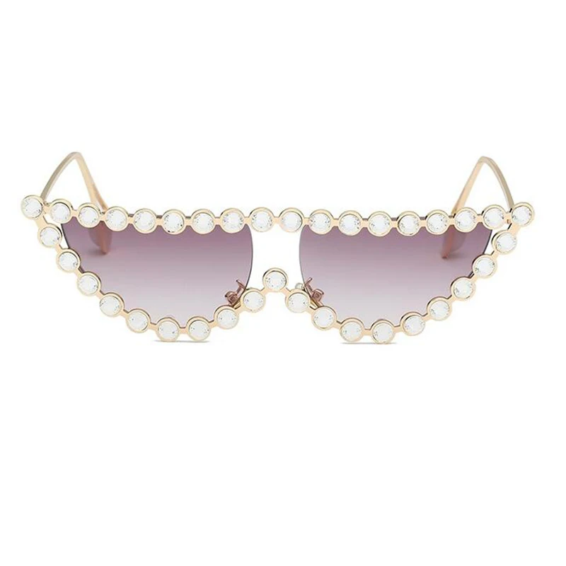 Милые сексуальные розовые стразы кошачий глаз солнцезащитные очки с