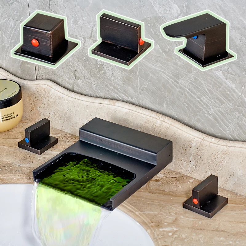 Роскошный водяной светодиодный светильник Носик Ванная комната Ванна смеситель