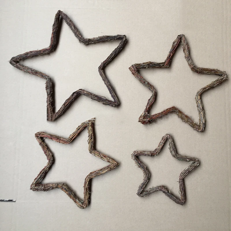 Ротанговая лоза в форме звезды венок Рождественская елка подвесное украшение