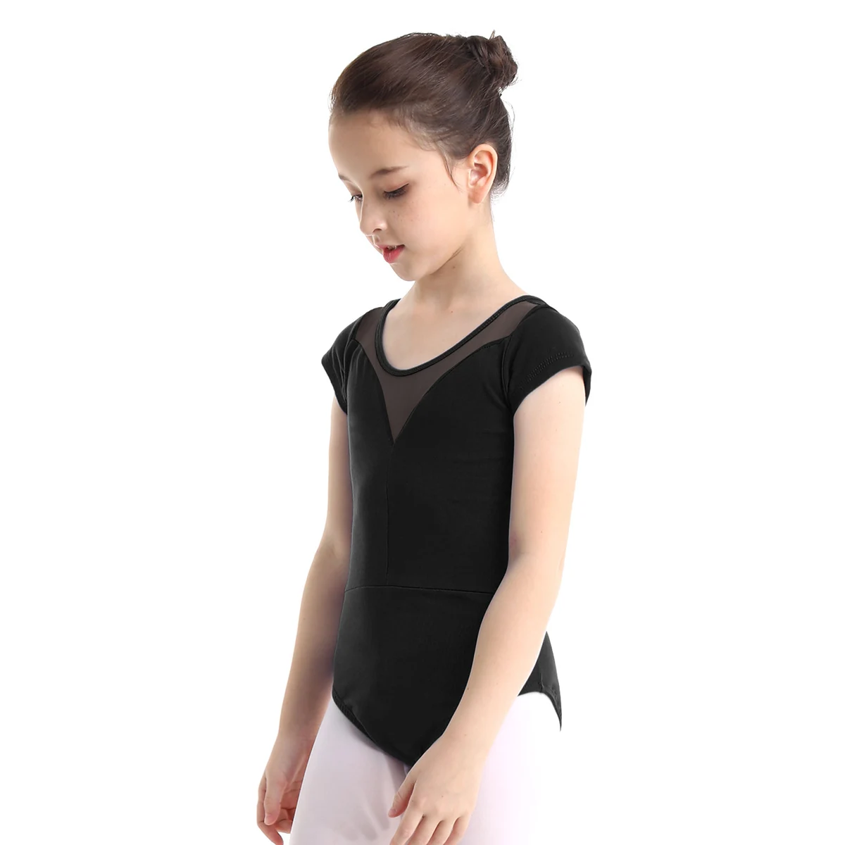 Балетные трико для девочек детское платье балерины с короткими рукавами круглый