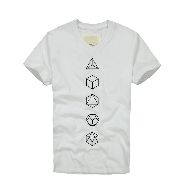 2016 Новая мода brand clothing Cotton Математика Геометрия Печати С Коротким рукава Летние