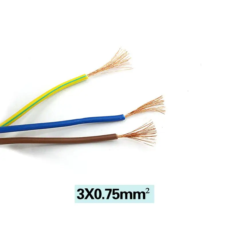 Fusing 1.5 M Argentine Three-flat Straight-insert Three-hole Pin-tail Interface Three-core 3x0.75 Connection Line Computer Power Cord Free shipping |