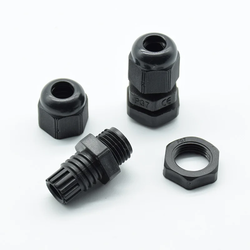 10 шт. IP68 черный PG7 PG9 PG11 PG13.5 PG16 для 3 6.5mm 14mm проводной кабель CE водонепроницаемый