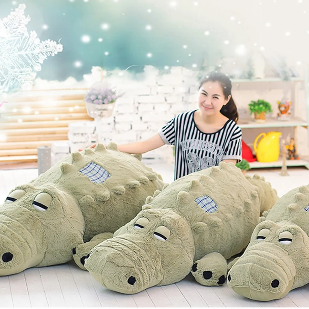 

1 piece Soft Crocordile Stuffed Plush Toys Cute Large Cartoon Animal Crocordile High Soft PP Cotton Toys for Kids Birthday Gift
