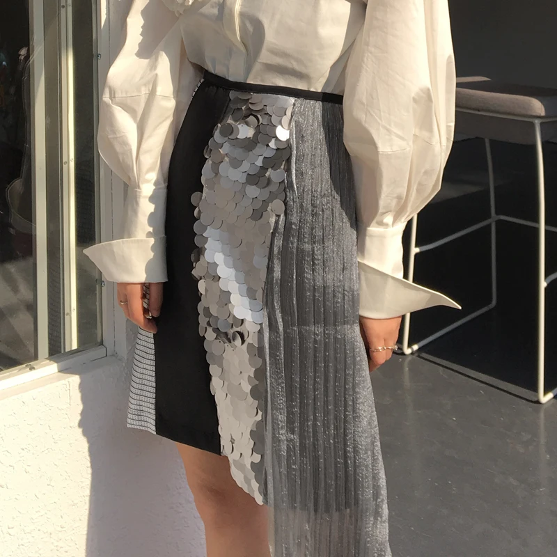 Женская юбочка расшитая блестками высокого качества весенняя 2019|skirt ladies|sequin