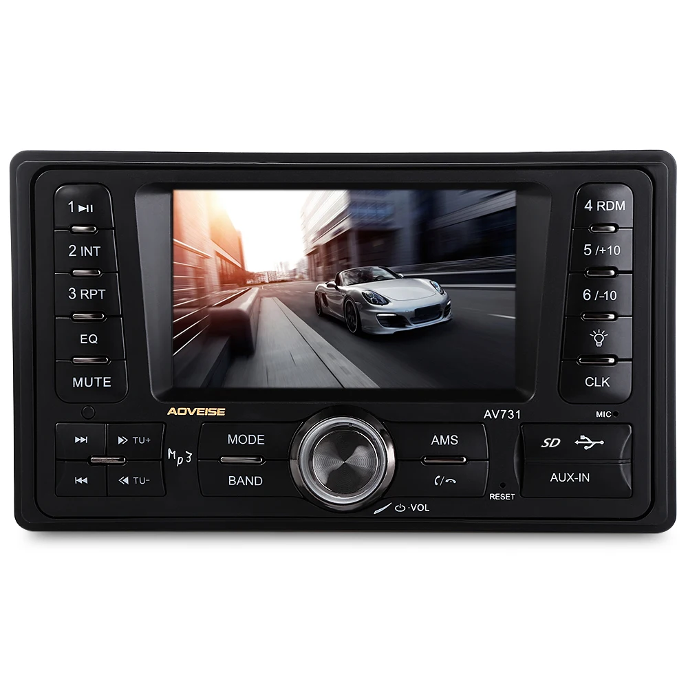Av731 4.3 дюймов Аудиомагнитолы автомобильные Стерео 12 В Авто Видео AUX FM USB SD MP3