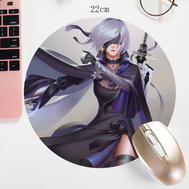 NieR Automata YoRHa круглый коврик для мыши акварель B3w печать на заказ 22X22 см маленький