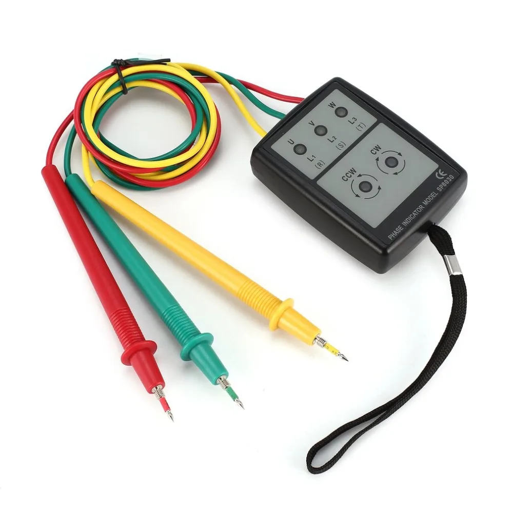 SP8030 трехфазный тестер вращения Цифровой индикатор фазы детектор Светодиодный