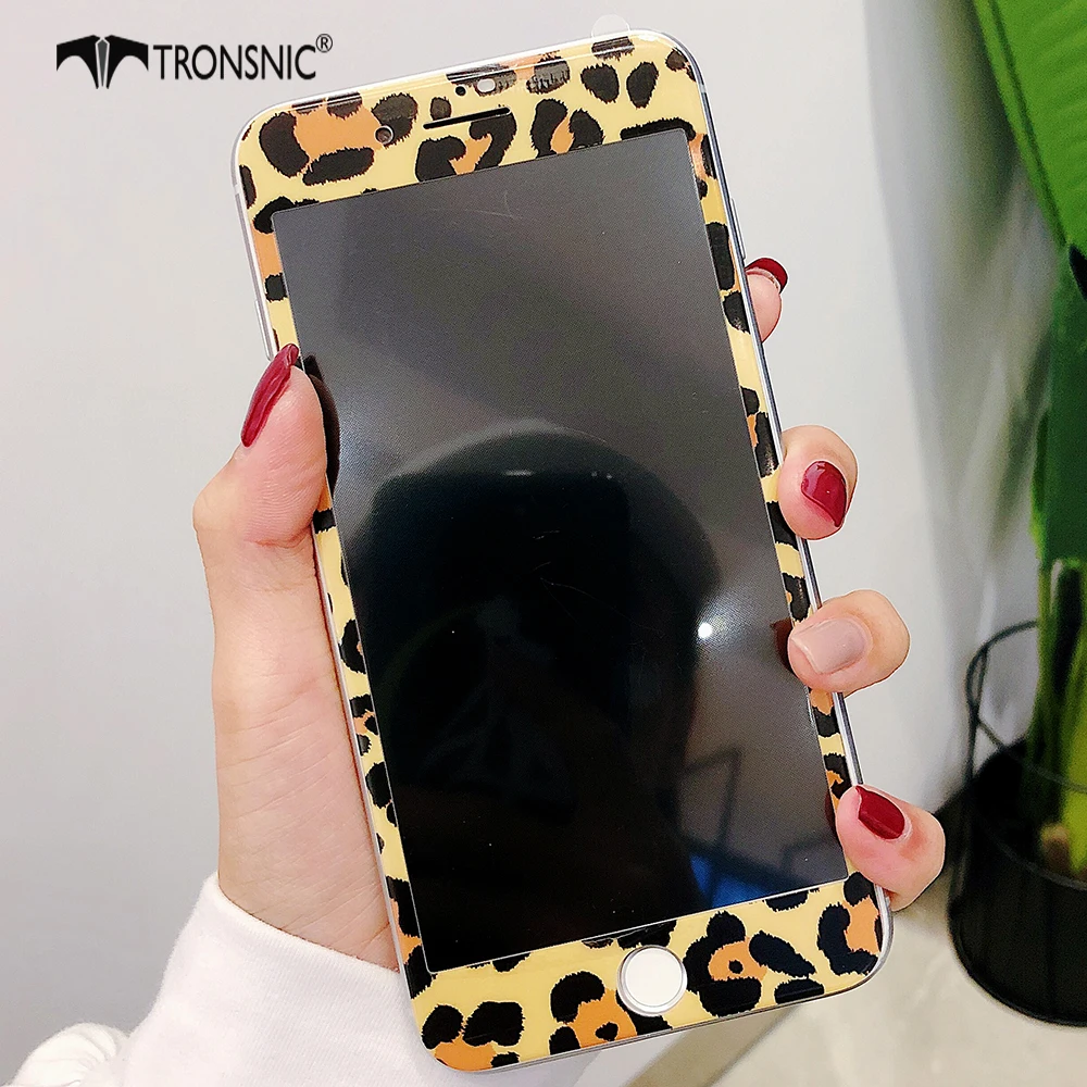 Защитное стекло Tronsnic закаленное с леопардовой окраской для iPhone 6 6S plus 3D 7 8
