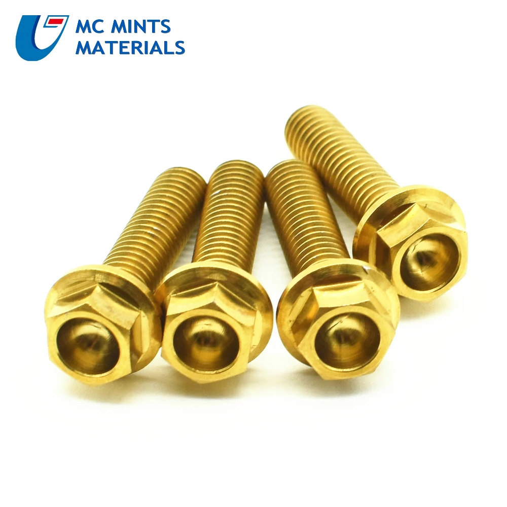 Модификационный винт для мотоцикла DIY M8 Φ Ti Bolt титановые болты золотой цвет