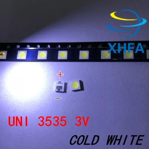 500 шт. UNI светодиодный Подсветка высокое Мощность 1 Вт 3537 3535 90LM 3v холодный белый