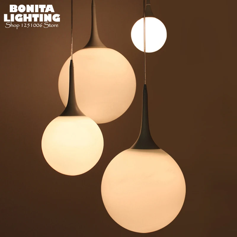 Простые современные подвесные лампы Стеклянные Белые светильники для