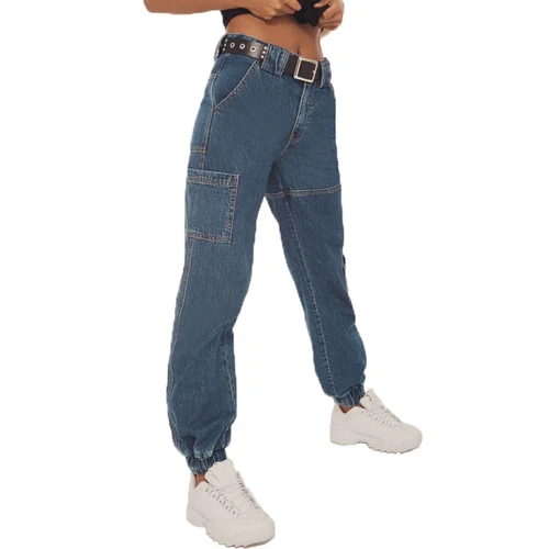 

Real Shot 2019 Summer Korean Jeans Denim Pants Female Harlan Trousers Jeans Big Sizes Calcas Feminina Woman Pocket Haren Jeans