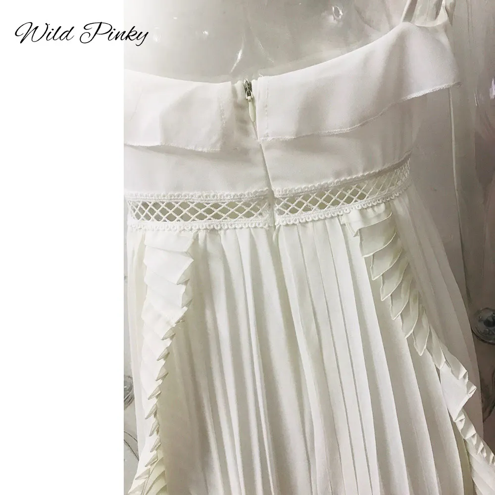 WildPinky летнее платье в полоску Ruffle Peplum длинное Для женщин V шеи спинки сексуальное