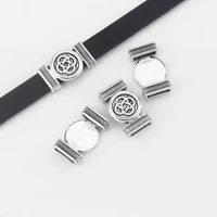 10pcs round chinese knot slider beads spacer charm fit 102mm flat leather cord jewelry making accessories