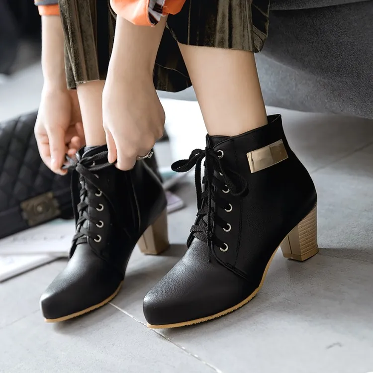 Ботинки Martin с завязками в британском стиле круглым носком и боковой молнией