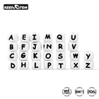 10 шт., силиконовые бусины с буквами, 12 мм