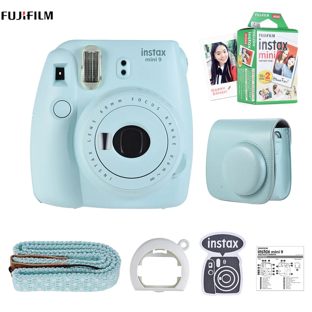 Option 1 6 вариантов белая пленка для Fuji Instax Мини 9 Фотоаппарат моментальной печати пленочная камера с зеркалом из нержавеющей стали+ 20 Вт, 30 Вт, 60 мгновенный белую пленку Фотобумага+ Камера сумка - Цвет: Option 1