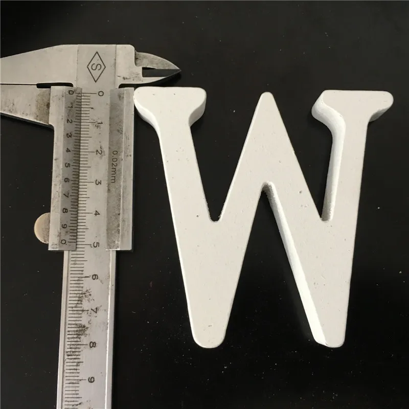 W 1 шт. DIY A-Z Деревянные белые английские буквы Свадебный декор Алфавит украшения boda mariage деревянные украшения слова вечерние украшения - Цвет: W