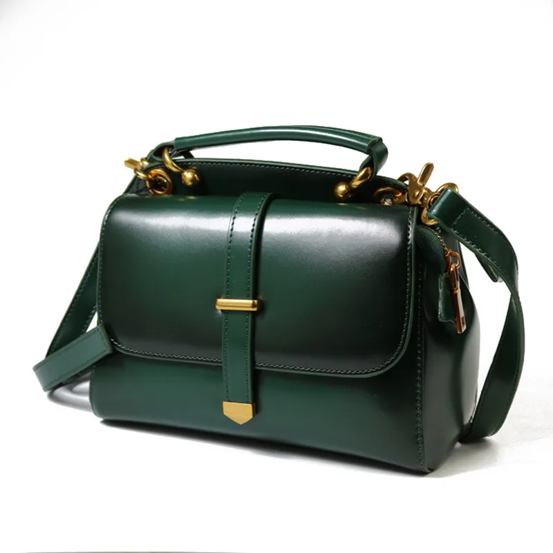 Real Leather Bag Cow 100% Genuine Handbag Women Luxury Cross Body Elegant Famous Brand Buckle Sac A Main | Багаж и сумки