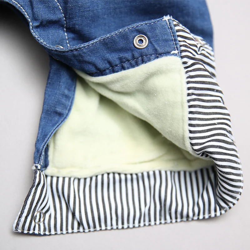 new fashion spring autumn baby winter rompers infant jean jumpsuit child thicken clothes children long sleeve solid clothing | Детская