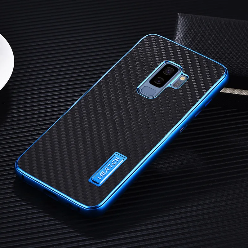 2022.Luxury Brand Case For Samsung Galaxy S9 S8 Plus S7 Edge Aluminum Metal Bumper Carbon Fiber Hard Back Cover Phone