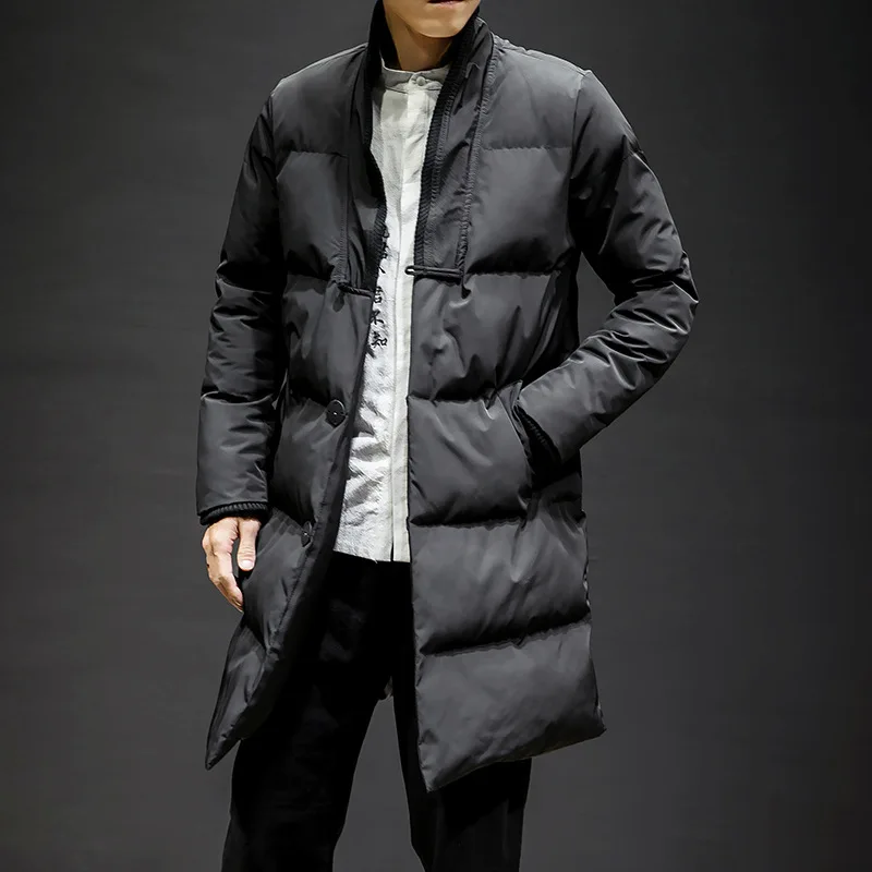 Black AYUNSUE New Parka Winter Jacket Men Plus Size Long Coat Casual Warm Cotton Coat Puffer Jacket Parkas Hombre 5xl KJ2648 - Цвет: Black